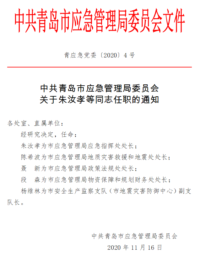 荣成市应急管理局人事任命，构建应急管理体系的关键力量新篇章